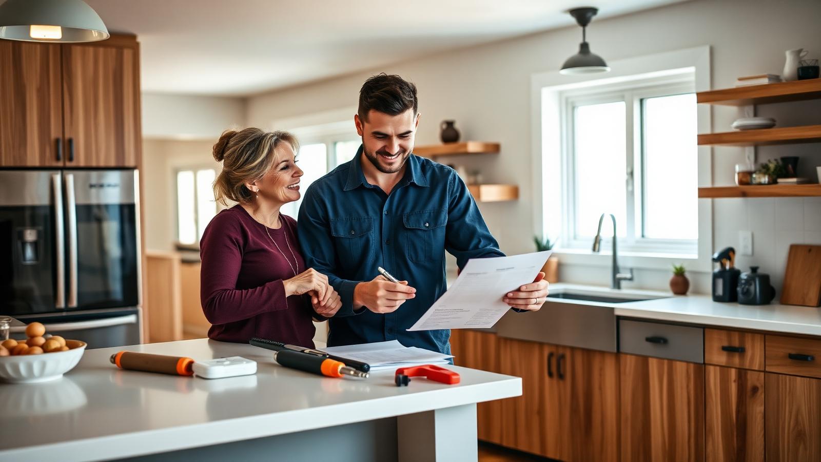 Homeowner reviewing a plumbing estimate